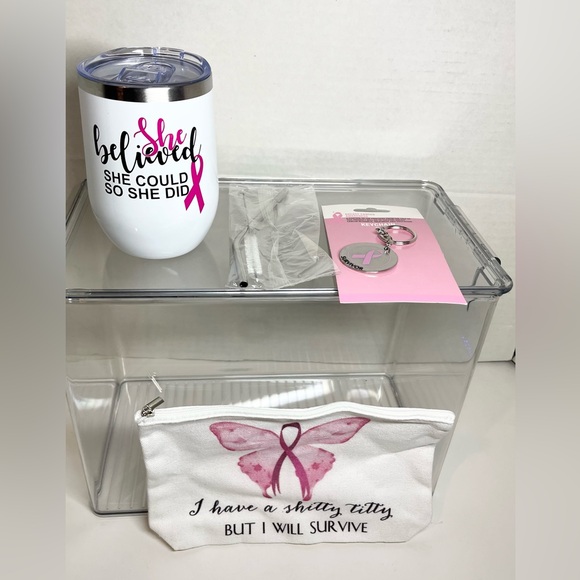 BRAND NEW - BREAST CANCER AWARENESS BUNDLE (TRAVEL MUG/KEYCHAIN/ZIPPER POUCH) - Picture 2 of 9